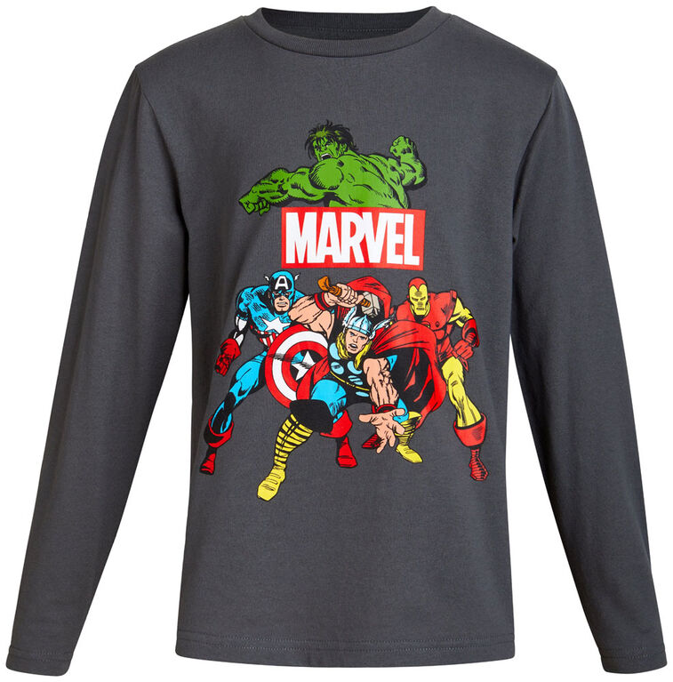 Marvel - t-shirt &agrave; manches longues - Avengers / charbon / 6T