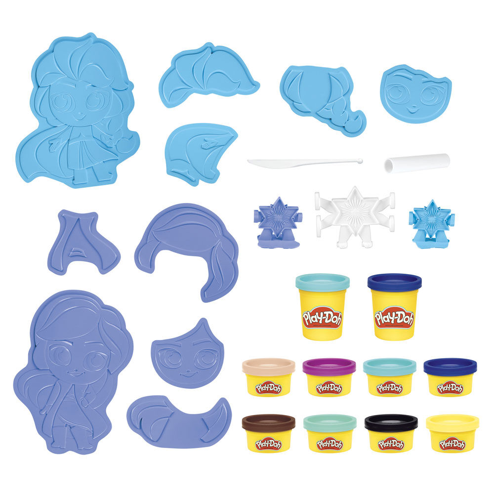 Play Doh Featuring Disney Frozen 2 Create n Style Set Anna and Elsa Toy with 10 Play Doh Cans Non Toxic