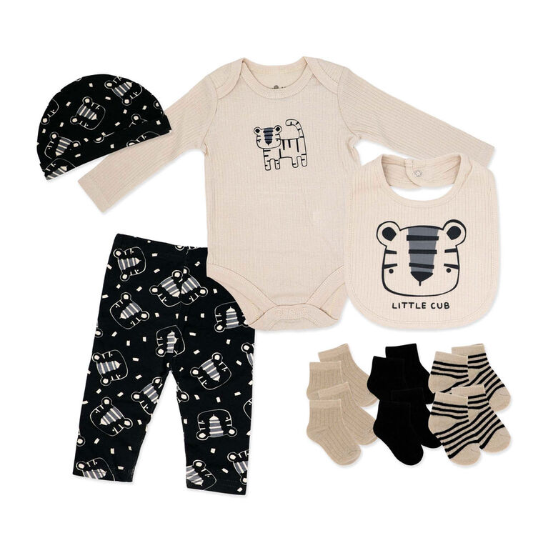 Lily & Jack 10 Piece Set: Tan Tiger 3-6M
