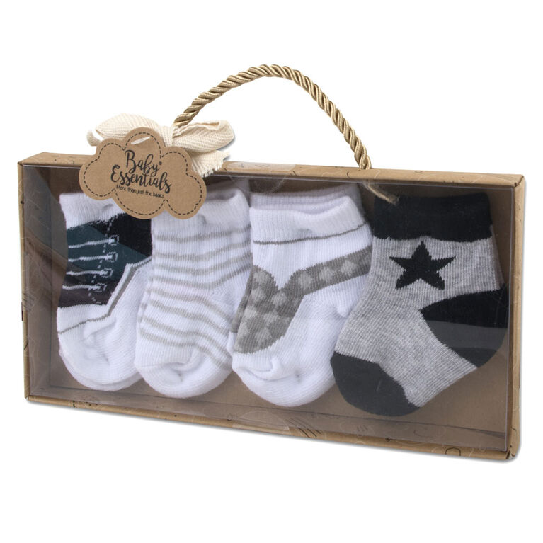 Baby Essentials 4-Pack Socks - Star Boy 12-18  Months