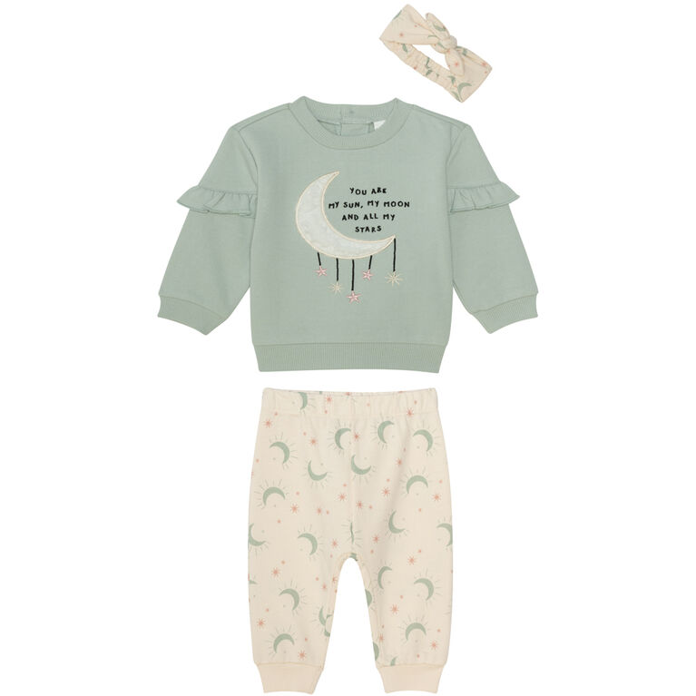 PL Baby ensemble 3 pièces lune 12M