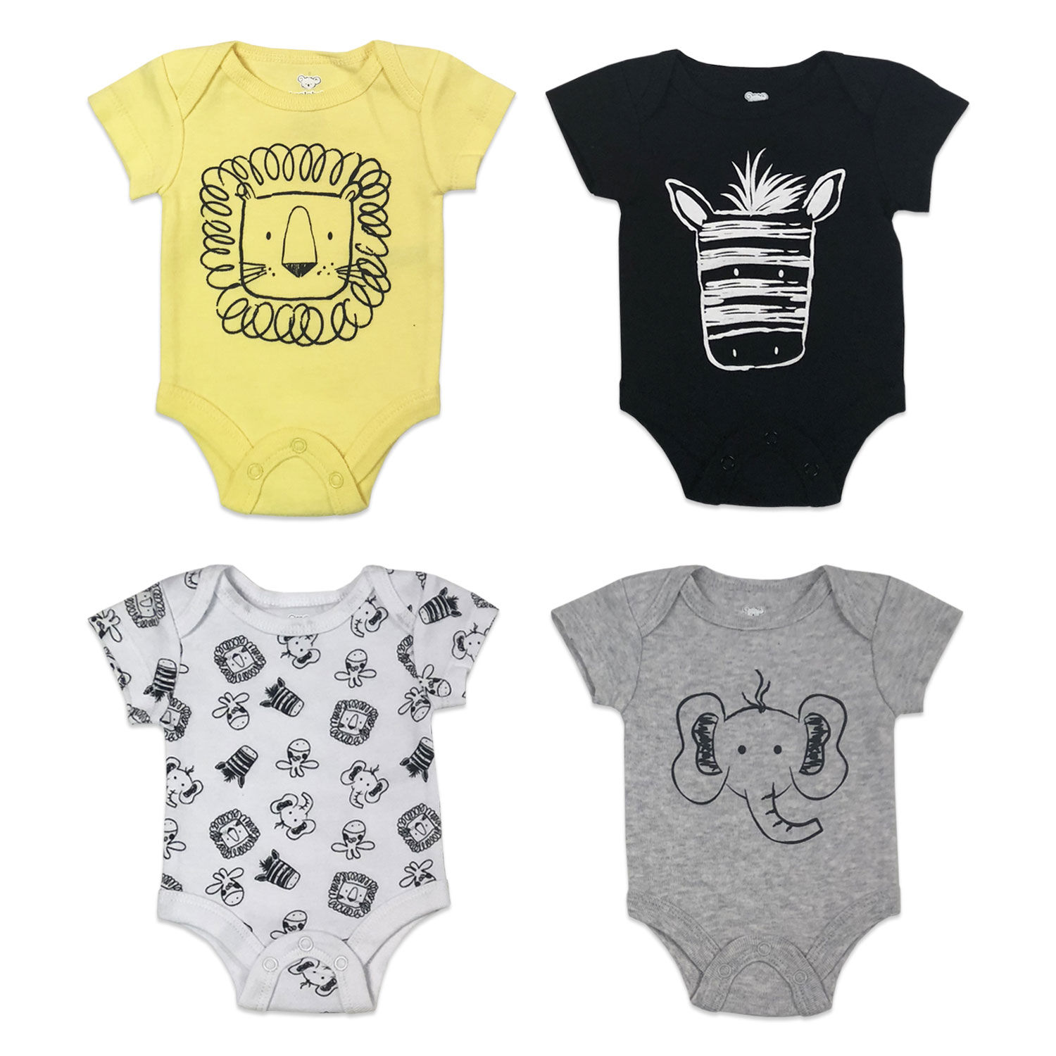 Koala Baby 4 Pack Bodysuit Yellow Preemie