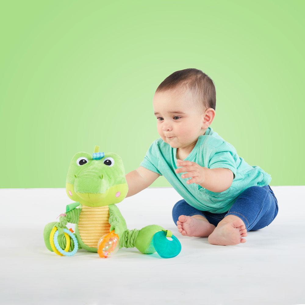Bright Starts Bunch O Fun Plush Activity Toy Alligator Ages 3 months