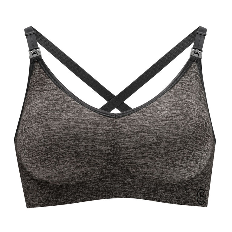 Bravado Designs Body Silk Seamless Yoga Nursing bra - Charcoal Heather, Small