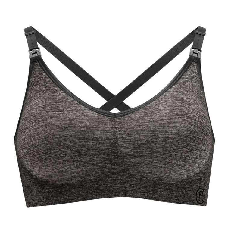 Bravado Designs Body Silk Seamless Yoga Nursing bra - Charcoal Heather,  X-Large