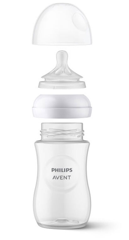 Avent Natural Baby Bottle with Natural Response Nipple, Clear, 9oz, 1 pack