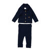 Little Gent Shawl Collar Knit Cardigan Set 0-3M