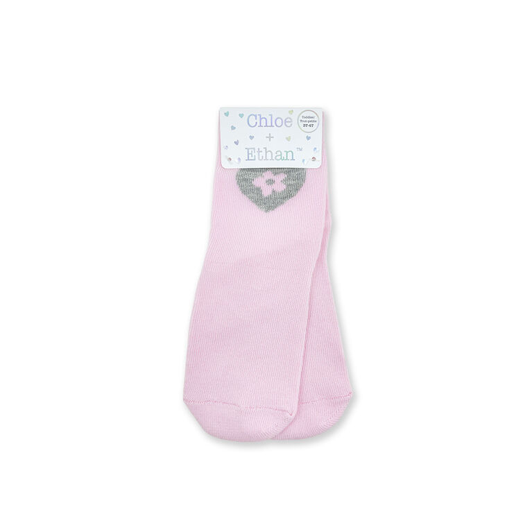 Chloe + Ethan - Toddler Socks, Pink Daisy, 3T-4T