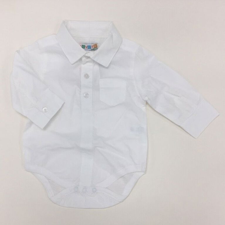 Coyote and Co. White dress shirt Long Sleeve bodysuit  - size 9-12 months