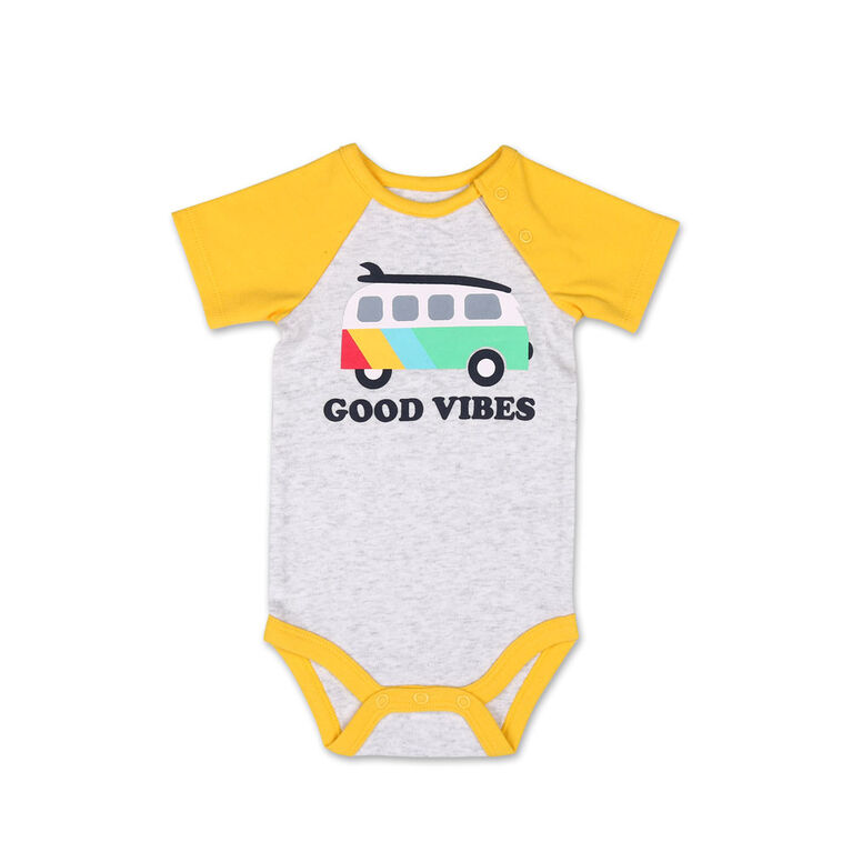 Koala Baby Short Sleeved Good Vibest Raglan Sleeve Bodysuit - 6-12 Months