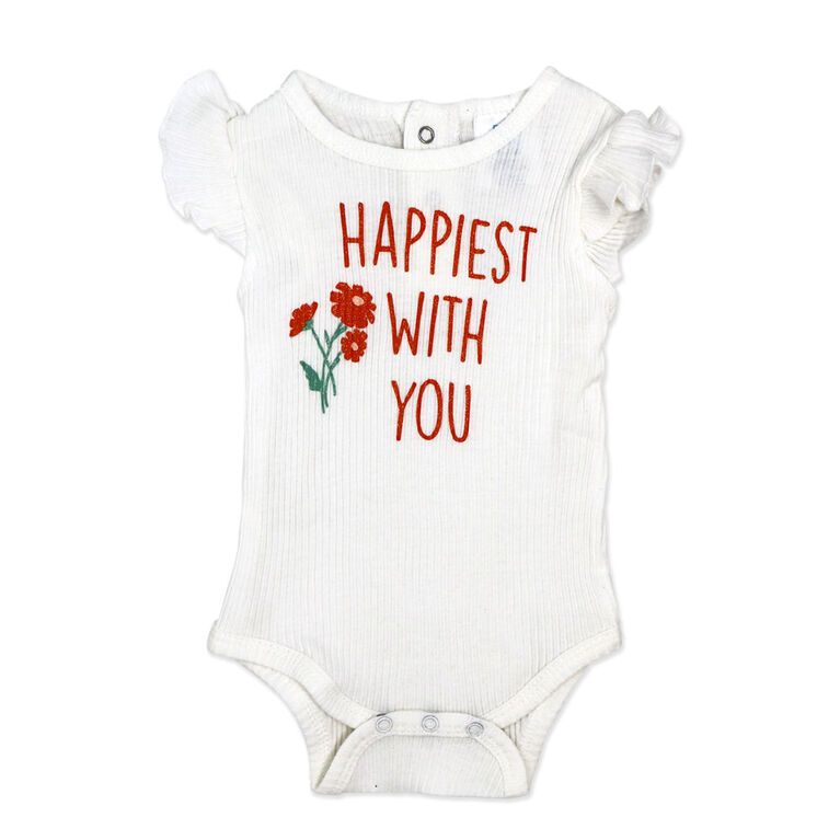 Baby Mode Ensemble jupe-short 3 pi&egrave;ces : Le plus heureux avec toi 6-9 mois