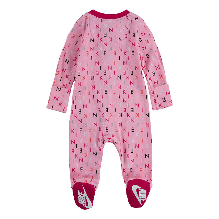 Nike AOP Footed Coverall - Pink - Size 0-3 months