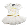 Olivia Rose –Short Sleeve Unicorn Print Tutu Dress – White - 24 Months