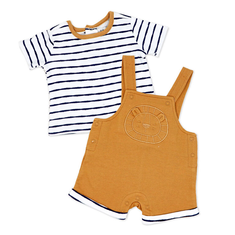 Lily & Jack  Brown Lion Dungaree Set 3-6M