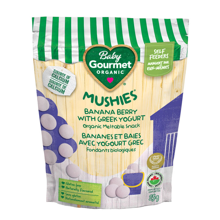 Baby Gourmet Organic Meltable Mushies Banana Berry with Greek Yogurt