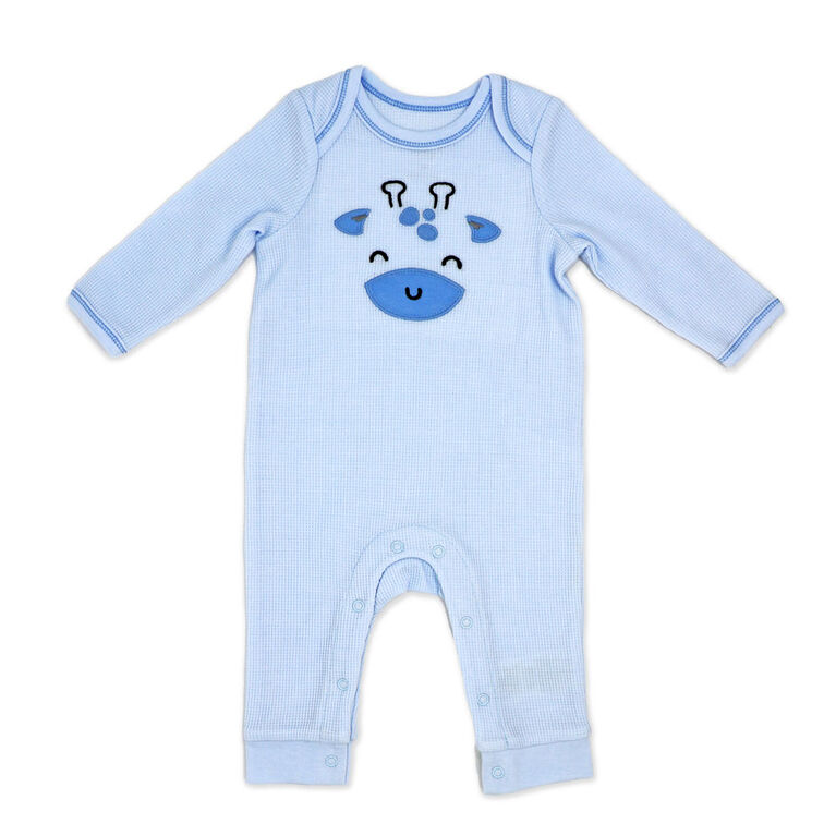 Sterling Baby Ensemble de combinaison gaufrée 3 pièces : girafe bleue 9M