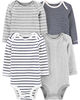 Carter's 4-Pack Striped Original Bodysuits Multi-Color - 24 Months