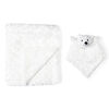 White Curly Plush Bear Blanket Set