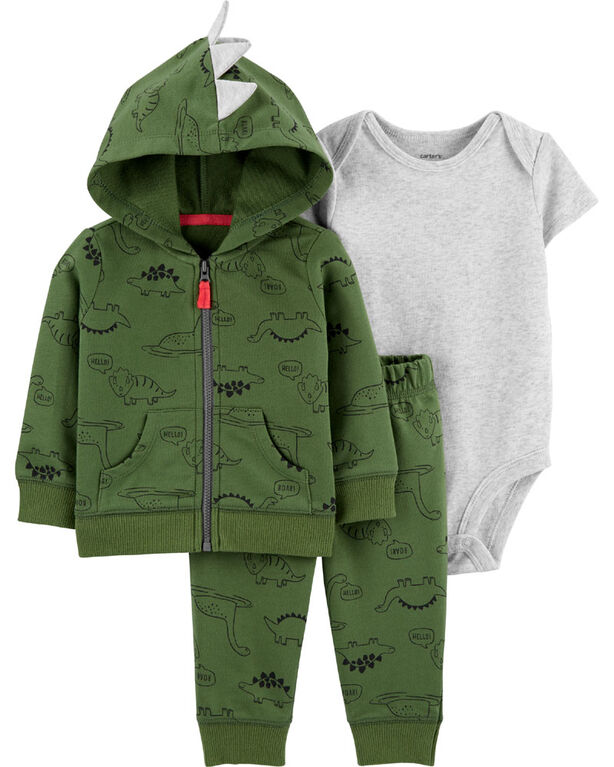 Ensemble 3 pi&egrave;ces cardigan &agrave; dinosaure Carter&rsquo;s &ndash; vert, 18 mois