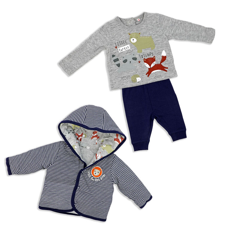 Lily & Jack 3 Piece Navy Woodland Jacket Set