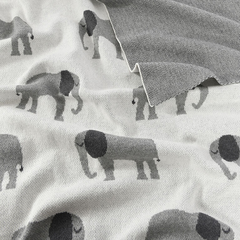 Baby's First by Nemcor Cotton Knit Baby Blanket, Elephant