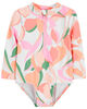 Carter's Floral One Piece Rashguard 6M