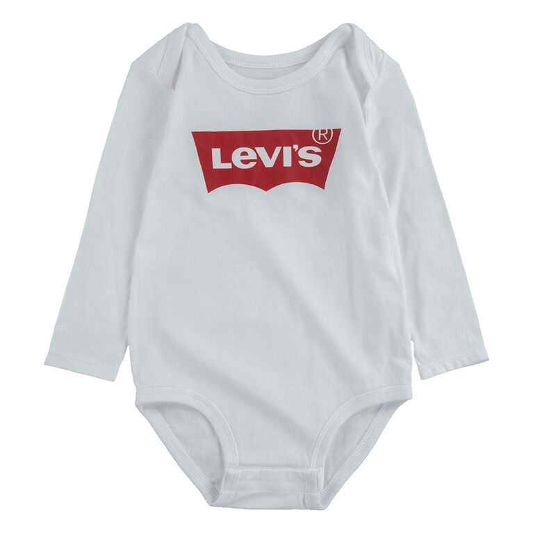 Levis Long Sleeve Batwing Bodysuit - White - Size 9 Months