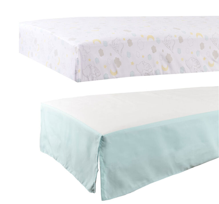 Disney Baby Drap de contour & volant pour lit de bébé- Dumbo