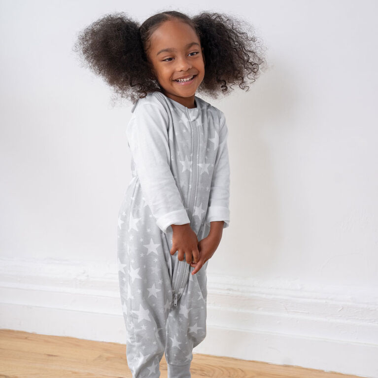 HALO SleepSackToddler - 100% Cotton - Grey Stars  - 2T