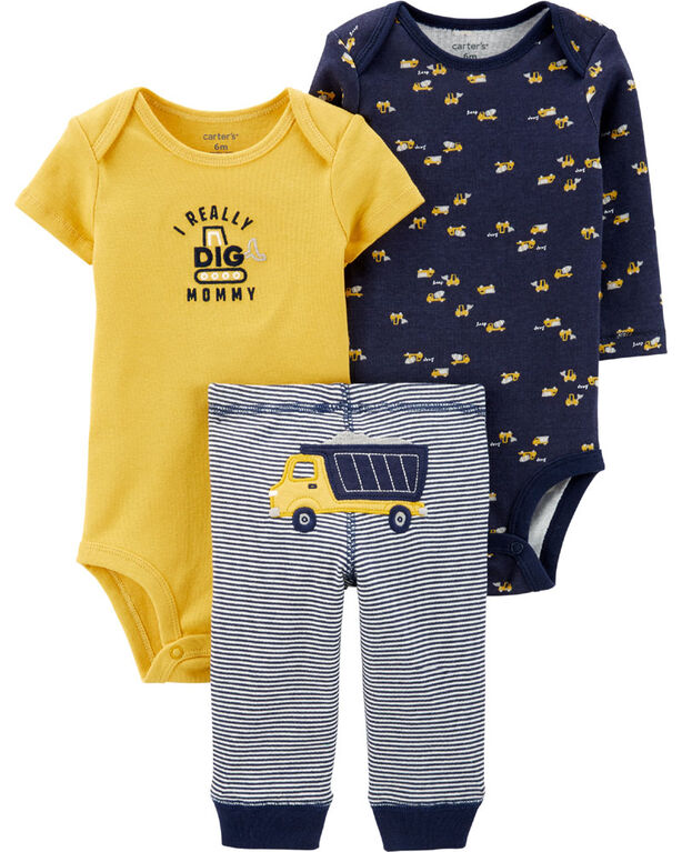Carter's 3-Piece Construction Little Character Set - Navy, 6 Months