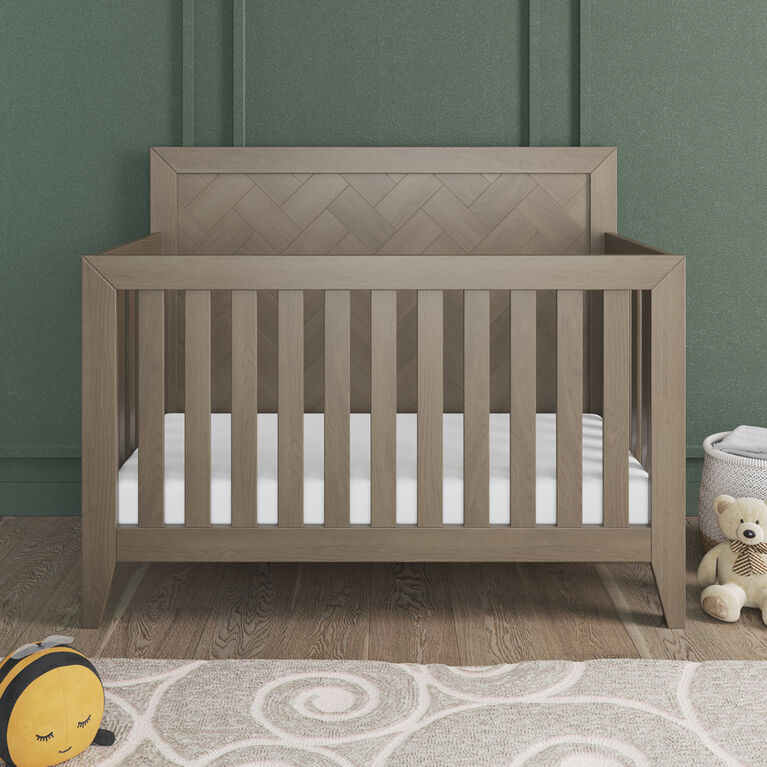 Child Craft Kieran 4-in-1 Convertible Crib, Crescent Gray