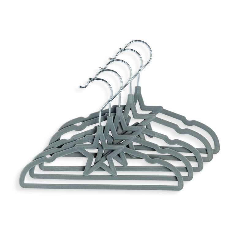Necessities By Tendertyme Grey Star Hanger: Set of 10