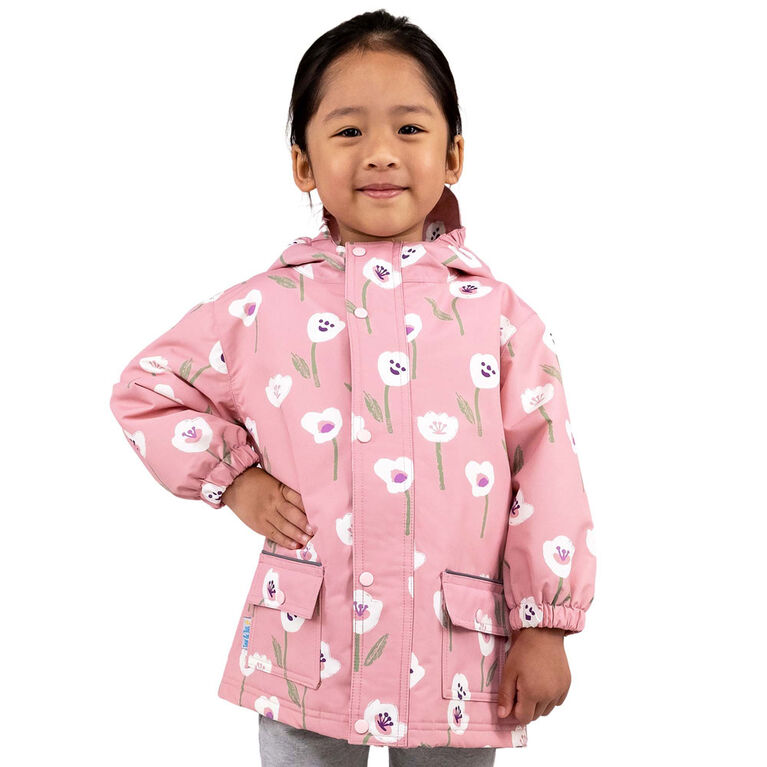 Kids Fleece Lined Rain Jackets  | White Tulip - 5T (5-6Y)