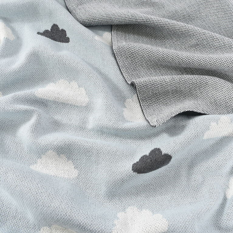 Baby's First by Nemcor Cotton Knit Baby Blanket, Clouds