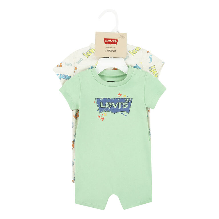 Levis 2 Pack Romper - Teal - Size Newborn