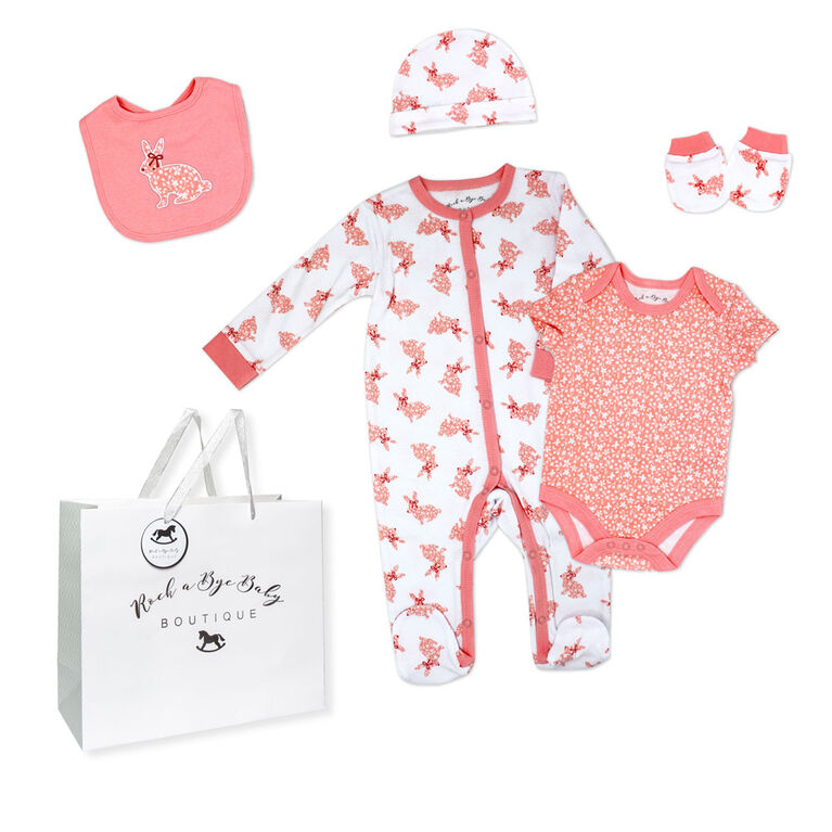 Rock a Bye Baby Bunny Layette Gift Bag Set Newborn