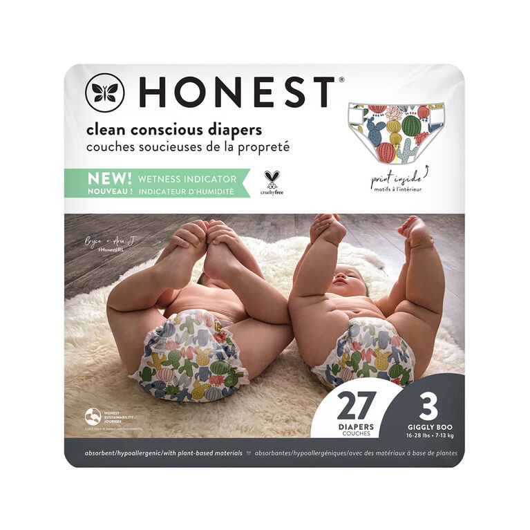 The Honest Company - Diapers - Cactus Cuties - Size 3 - 16 to 28 lbs