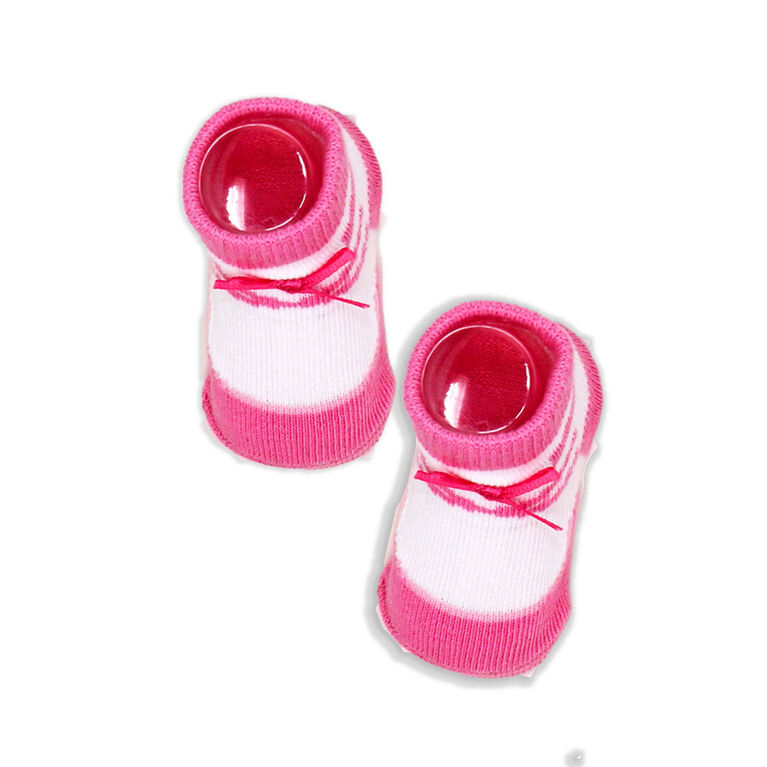 So Cute by Baby Mode 3 Pairs Crew Sock: Ballet Slippers with 3D Bows