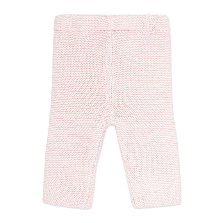 Baby Mode 2 Piece Hooded Knit Set: Pink