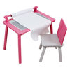 Rose / Blanc Table d'Activité en Bois avec Chaise