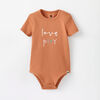 short-sleeve play all day organic bodysuit , 6-9m - orange