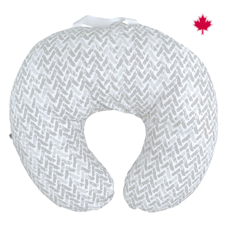 Perlimpinpin Nursing Pillow With Removable Cover Grey Chevrons