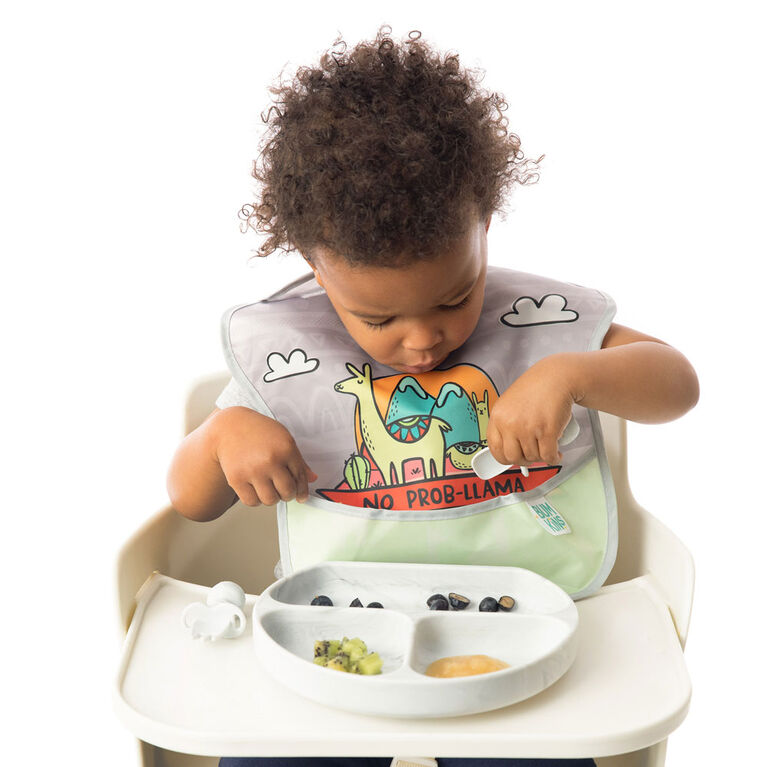 Bumkins SuperBib, bavoir pour bébé, imperméable, lavable, résistant aux taches et aux odeurs, 6-24 mois - paquet de 3 - Lama