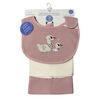 Koala Baby - 3 Pc Bib/Burp Set Rose/Tofu Gaufre