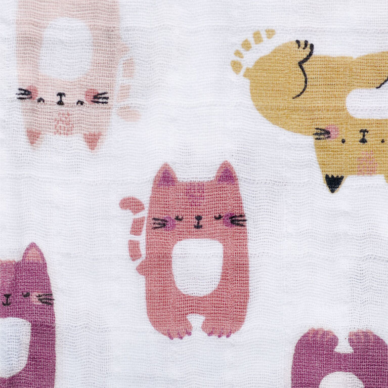 Cotton Muslin Swaddle/ Cats