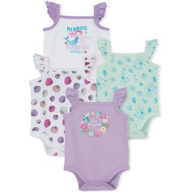 Koala Baby 4 Pack Sleeveless Bodysuit, Orchid Bloom