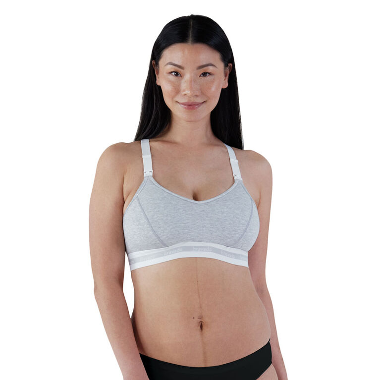 Original Pumping and Nursing Bra - Sustainable, Dove Heather, Large