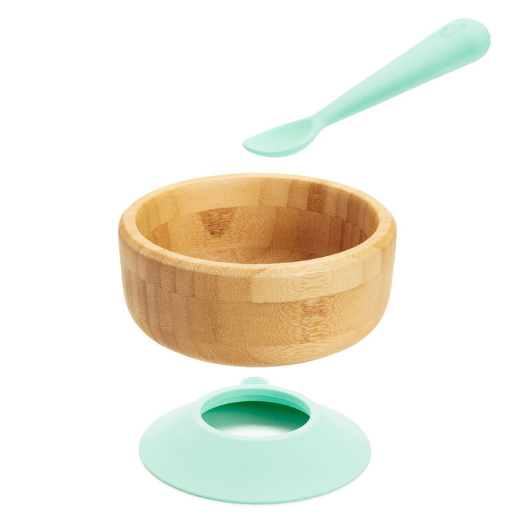 Bol et cuillère à ventouse Bambou