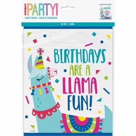 E-Llama Birthday Loot Bags, 8 pieces - English Edition