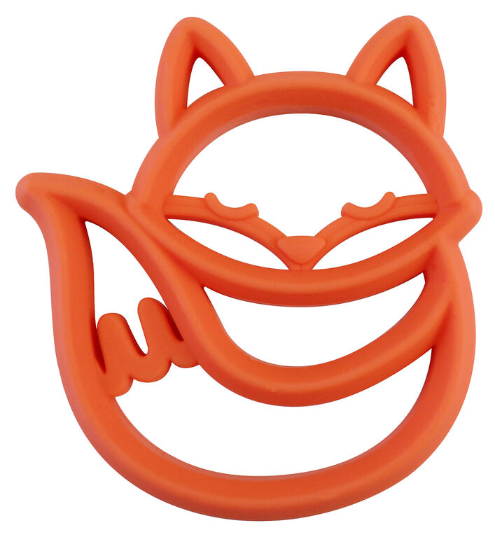 Jouet de dentition en silicone Teething Happens d'Itzy Ritzy - Renard. - Édition anglaise